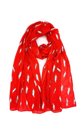 Scarf with feather pattern